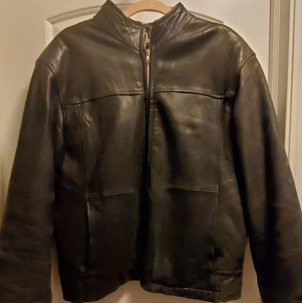 Leather coat